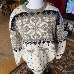 Braemar handknit Shetland wool vintage sweater Large (runs very big)